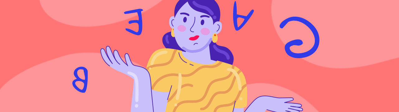 Drawing of a dyslexic young adult woman