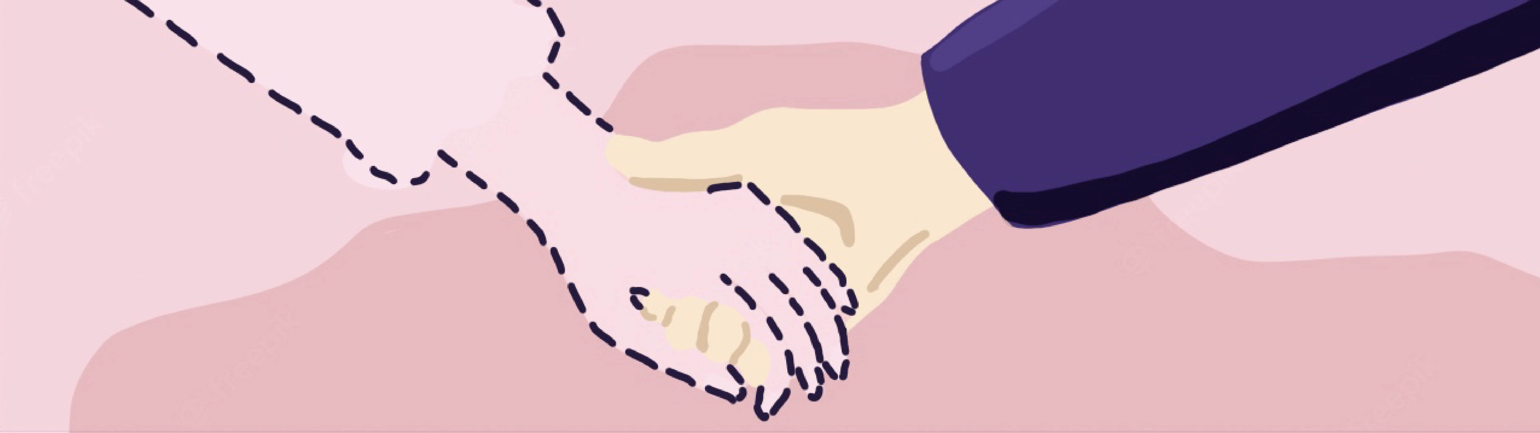 illustration of a man holding hands with his unrequited love